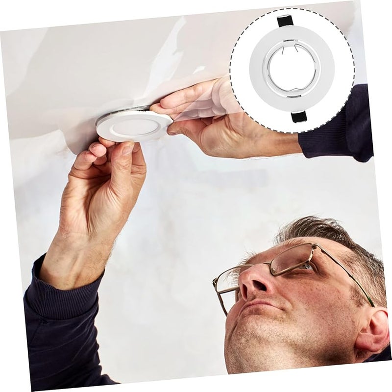 White Heavy Duty Recessed Light Trim Mounting Shell for Standard LED Ceiling Fixtures - Image 3