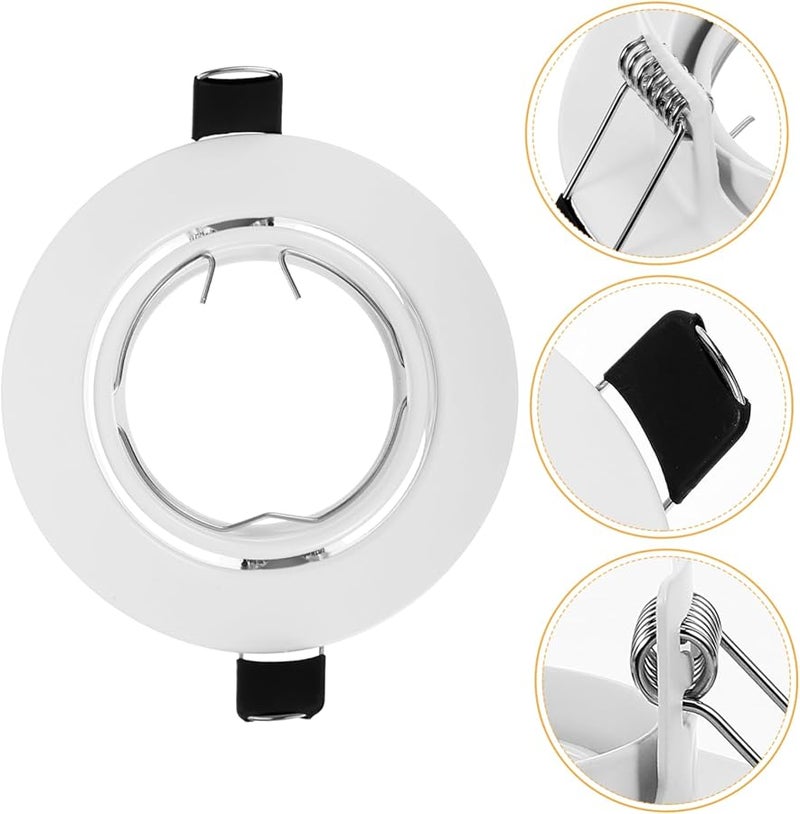 White Heavy Duty Recessed Light Trim Mounting Shell for Standard LED Ceiling Fixtures - Image 1