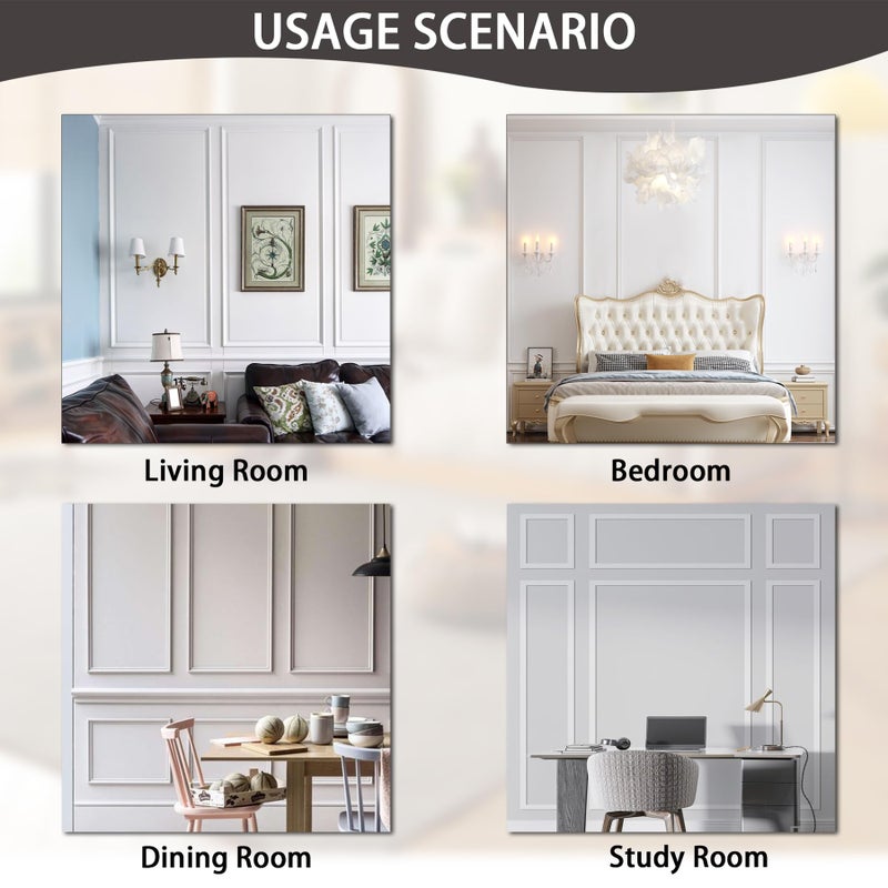 Lunghaa 6-Frame Premade Accent Wall Molding Kit, Ready-to-Assemble Wainscoting Panels, Pre-Cut Chair Rail Moulding Trim for Home DÃ©cor - Image 2