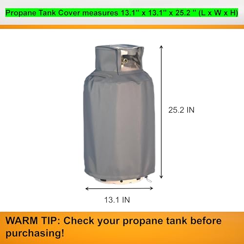 DORAHUA 30 lb Propane Tank Cover With 600D Waterproof Dustproof and Greaseproof Oxford Cloth Top Opening for Easy Valve Opening and Closing For 30 lb Propane Tank Gray - Image 3