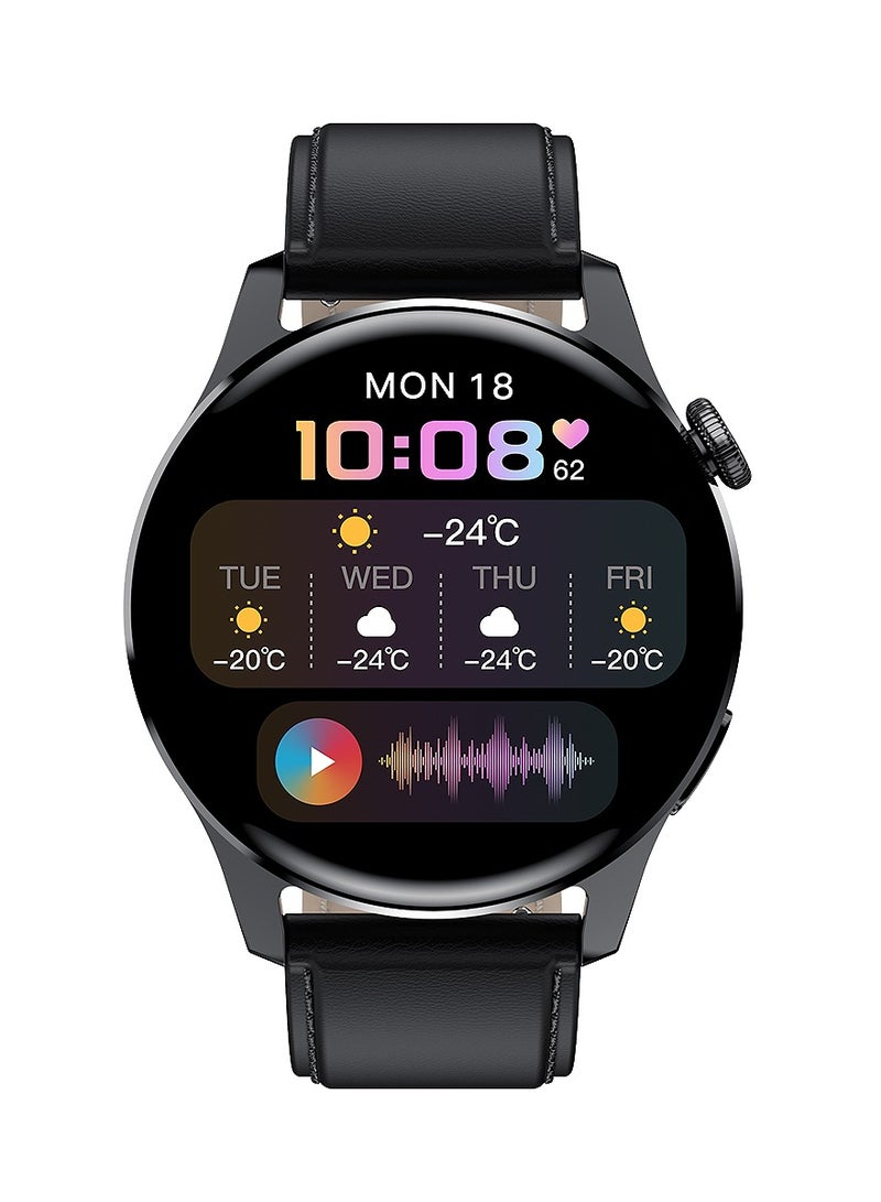 لييج ساعة ذكية رياضية متعددة الوظائف مقاومة للماء IP67 بشاشة لمس كاملة للرجال بتصميم بسيط وعصري تدعم مكالمات البلوتوث وأندرويد وIOS وسوار من السيليكون باللون الأسود - Image 2