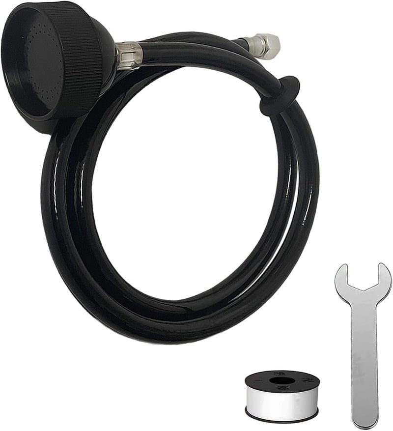 FUMOLEER Shampoo Bowl Hose and Sprayer, Salon Spray Head with Rubber Hose to Attach Shampoo Bowl Faucet Vacuum Breaker, Sink Replacement Part for Salon, Barber Shop, Spa, 1/4" Thread - Image 1