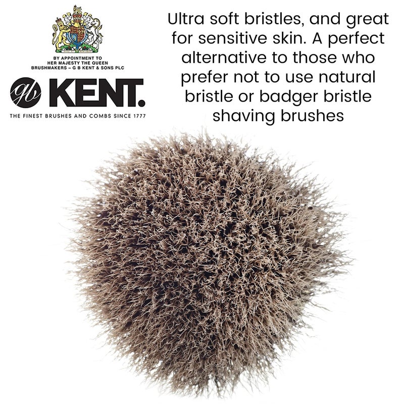 Kent INF1 Infinity Ultra-Soft Silvertex Bristles Shaving Brush Synthetic Bristles Crimped to Emulate Real Badger Bristle for Ultimate Shave Experience Perfect Lather for Shave Cream and Shaving Soap - Image 4