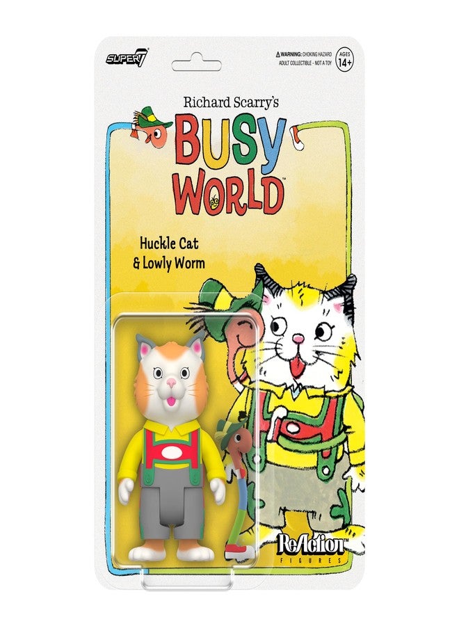 Super7 Richard Scarry Huckle Cat and Lowly Worm - 3.75" Richard Scarry Books Action Figure with Accessory Collectibles and Retro Toys - Image 1