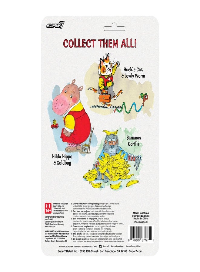 Super7 Richard Scarry Huckle Cat and Lowly Worm - 3.75" Richard Scarry Books Action Figure with Accessory Collectibles and Retro Toys - Image 3