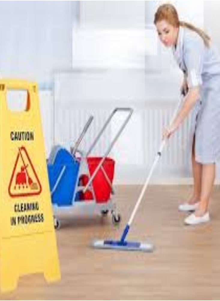 KNP Portable Self Standing Sign Board (CLEANING IN PROGRESS) is a crucial safety tool designed to communicate ongoing cleaning activities and prevent accidental entry into cleaned areas.