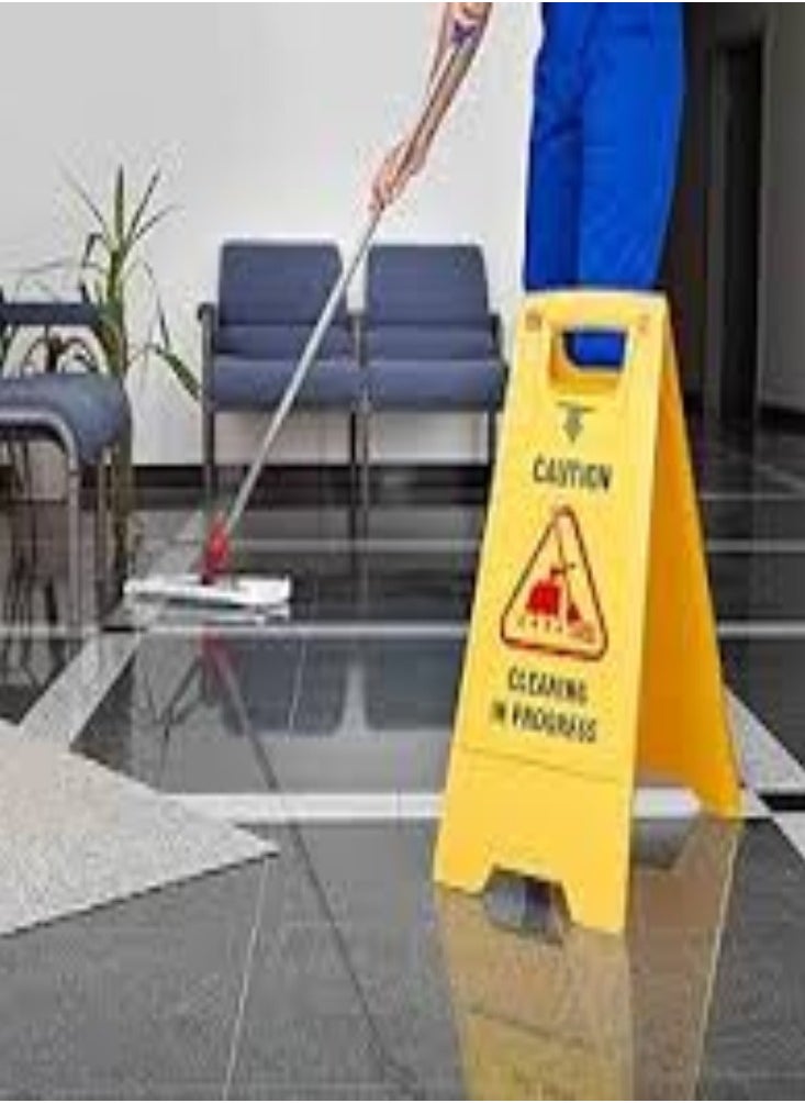 KNP Portable Self Standing Sign Board (CLEANING IN PROGRESS) is a crucial safety tool designed to communicate ongoing cleaning activities and prevent accidental entry into cleaned areas.