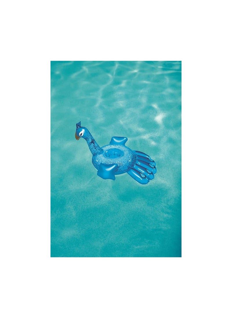 Bestway - Peacock-Shaped Inflatable Drink Holder – Colorful and Fun Floating Cup Holder for Pool, Beach, and Water Activities - Image 1