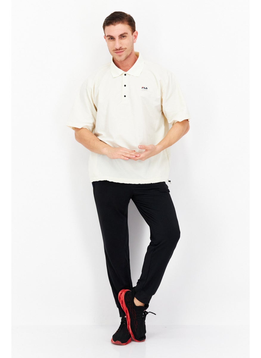 FILA - Men Sportswear Fit Brand Logo Training Polo Shirt, Off White - Image 1