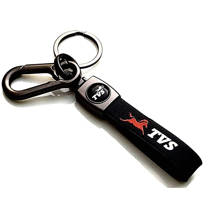 Mistazzo TVS Leather Strap Keychain And Metal Hook Keyring Pack Of 2 Keychains - Image 2