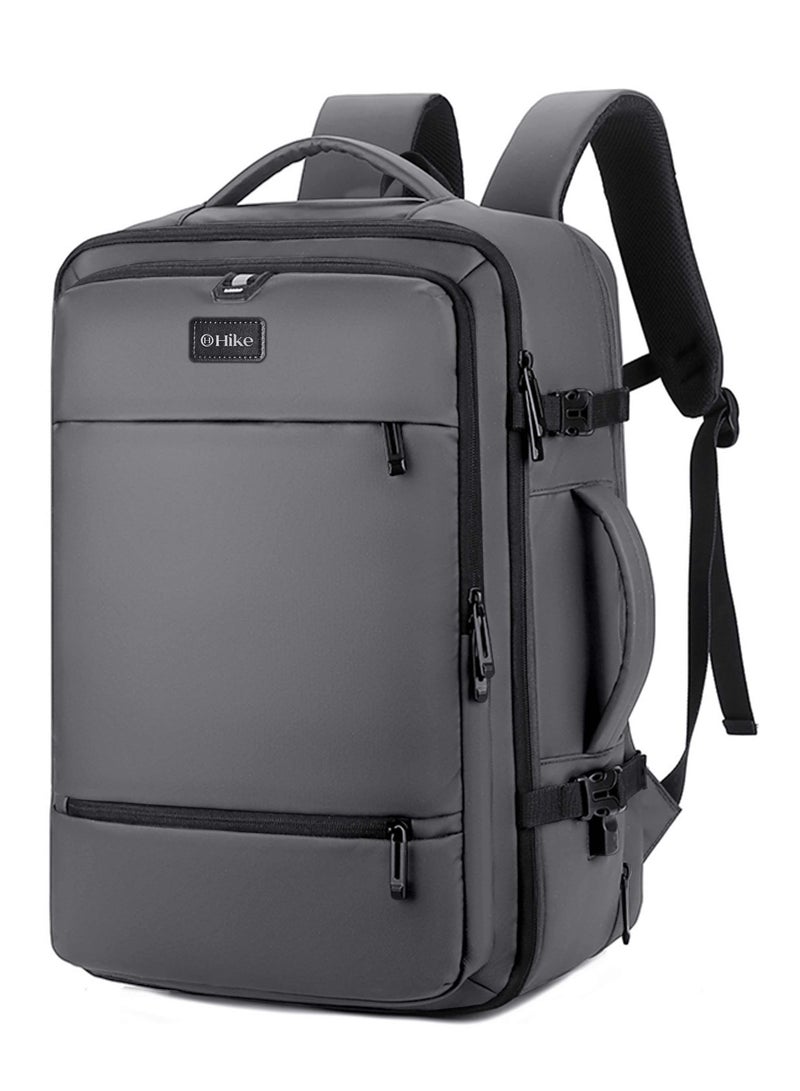 Hike Unisex Expandable Shoulder Backpack Water Resistant Laptop Daypack with 360° Degree Opening and Separate Laptop Compartment for Travel/Business/College, HK2101-GREY - Image 1