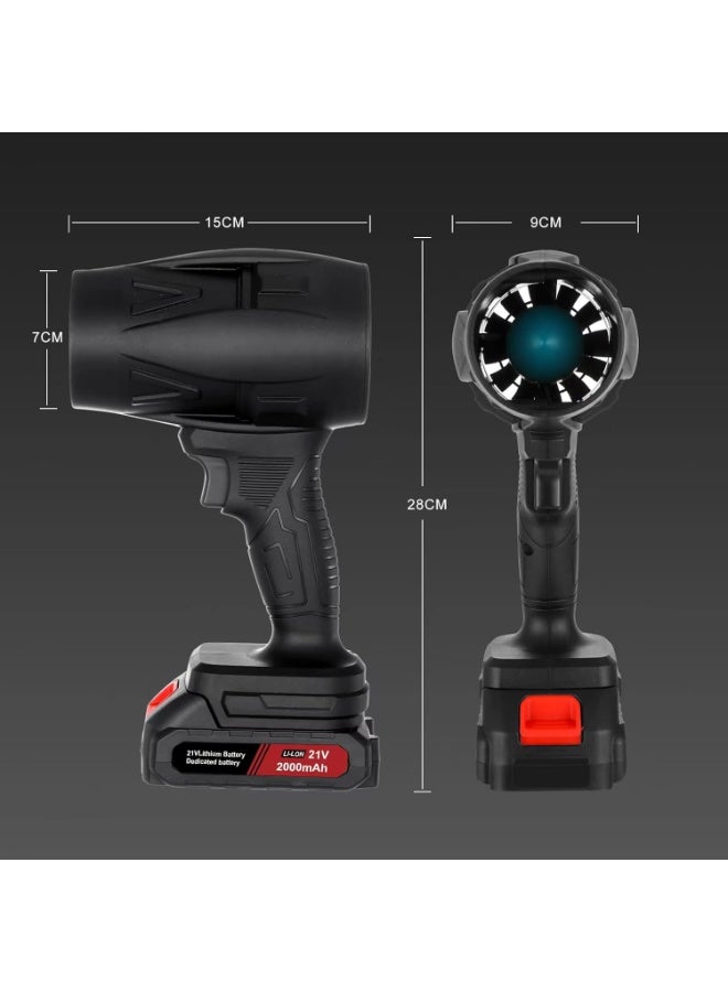 ZEESQUARE Cordless Electric Air Blower 21V with 2000mAh Rechargeable Battery | High-Power Portable Dust Blower for Car Drying, Computer Cleaning, Workshop, Garage & Outdoor Use | Handheld Wireless Turbo Air Blower with Carry Case - Image 2