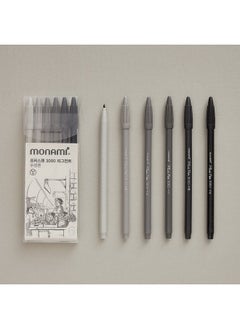 Monami MONAMI Plus Pen 3000 Pigment 6 Set Felt Tip Pens, Fine Point (0.4mm), Coloring/Drawing/Journaling, Assorted Colors  - Image 4