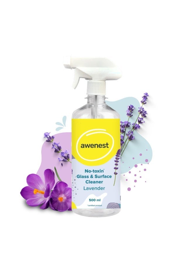 awenest Plant Based Glass and Multipurpose Cleaner Concentrate Refill with Sea Salt & Lavender | All Purpose Cleaner for Glass, Bathroom, Kitchen | Stain Remover | Organic | Eco-Friendly (500ml) - Image 1