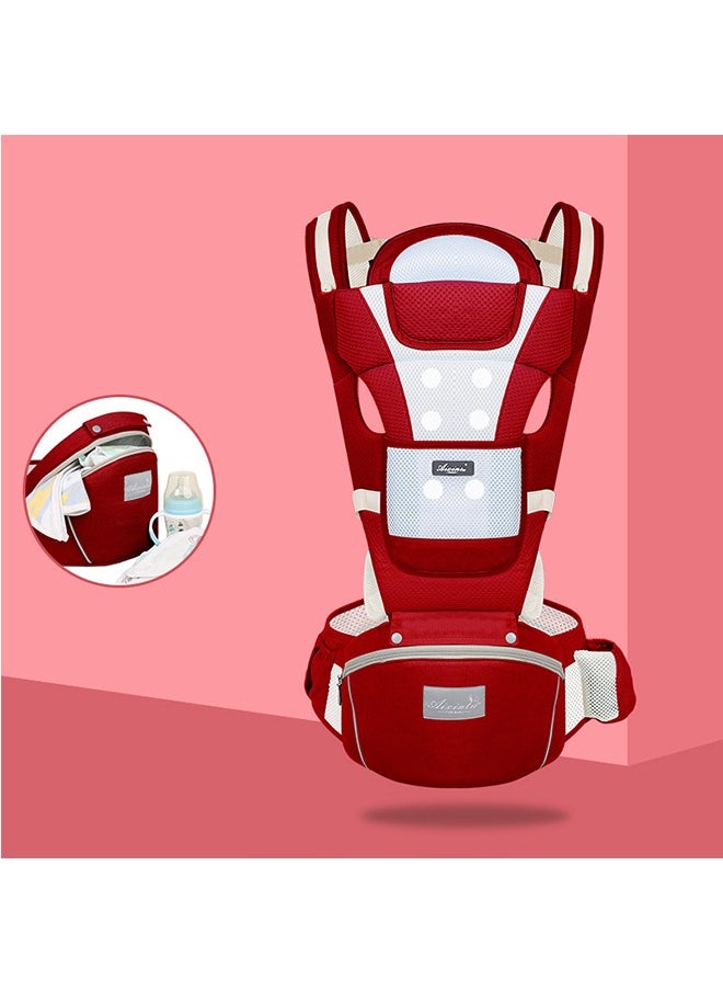 Arabest Baby Wrap Carrier, Multifunctional Baby Carrier Front Holding Waist Bag All-In-One Baby Carrier, Lightweight and Breathable, Adjustable Baby Carrier, Ergonomic Pure, for Newborns and Older Babies (Red)  - Image 2