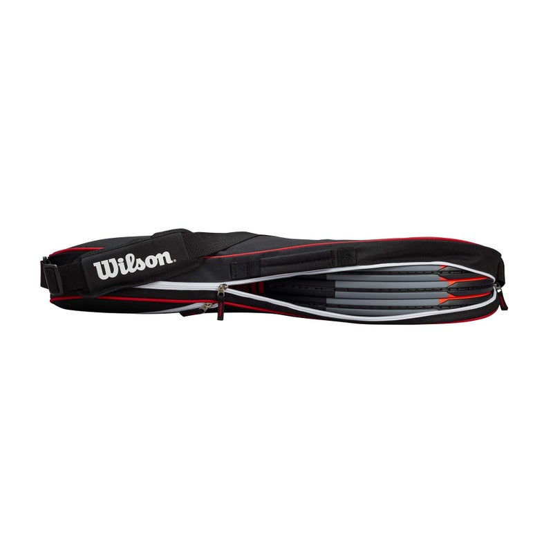 Wilson Advantage III Triple Tennis Racket Bag - Black/White/Red, Holds up to 3 Rackets - Image 3