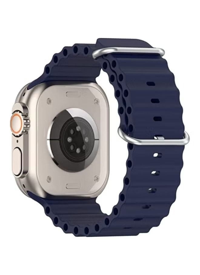 Generic - HuHa Band ocean Silicone watch Band For apple watch ultra 49mm / series 8/7 45mm / SE 2/6 / SE / 5/4 44mm midnight blue - Image 1
