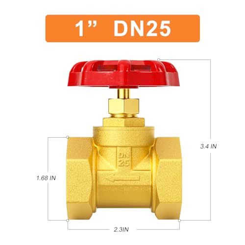 GASHER 1PCS Brass industrial Globe Valve DN25 1 Female with Wheel Handle Heavy Duty Globe Valve Tool For Water Oil Gas - Image 3