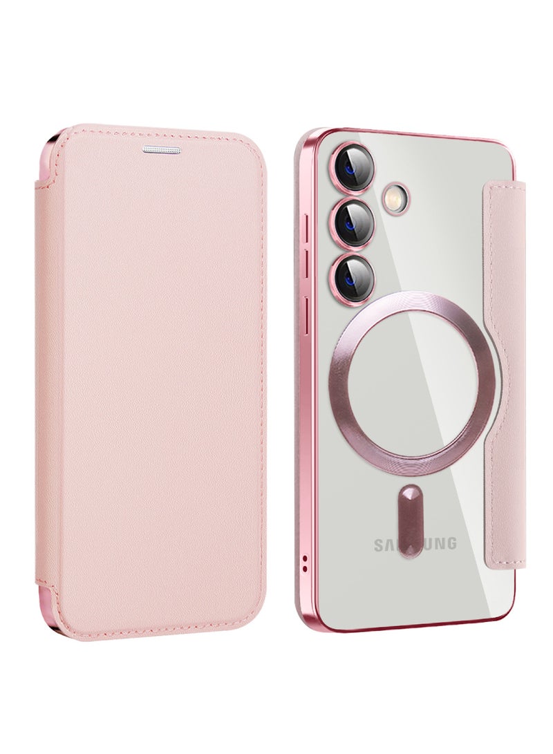 Rock Pow Leather Flip Samsung S24 Case for Samsung 2024 Personalized Texture Leather Flip Phone Case, Flip Leather Case for Samsung with Credit Card Holder - Image 1