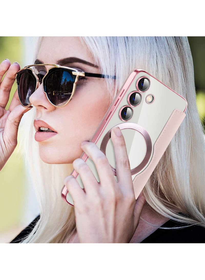 Rock Pow Leather Flip Samsung S24 Case for Samsung 2024 Personalized Texture Leather Flip Phone Case, Flip Leather Case for Samsung with Credit Card Holder - Image 3