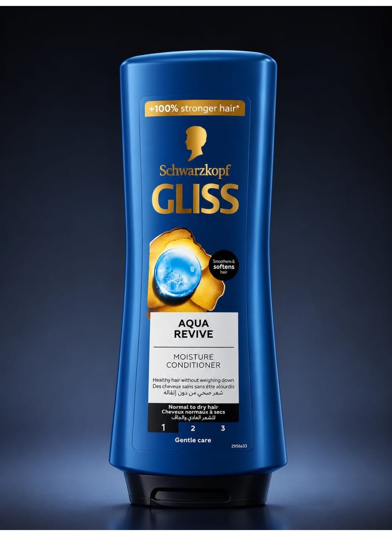بلسم مرطب Gliss Aqua Revive من شوارزكوف للشعر العادي إلى الجاف 360ملل