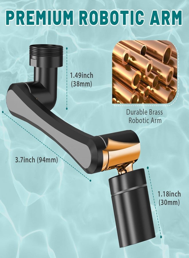 CECEFIN 1440° Rotating-Faucet-Extender Sink Aerator - 1080°+360° Large-Angle Splash Filter Extension with 2 Water Outlet, Swivel Multifunctional Robotic Arm for Kitchen/Bathroom, Oil Rubbed Bronze - Image 4