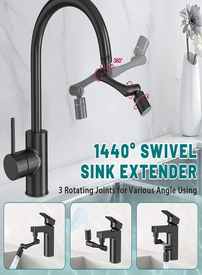 CECEFIN 1440° Rotating-Faucet-Extender Sink Aerator - 1080°+360° Large-Angle Splash Filter Extension with 2 Water Outlet, Swivel Multifunctional Robotic Arm for Kitchen/Bathroom, Oil Rubbed Bronze - Image 2
