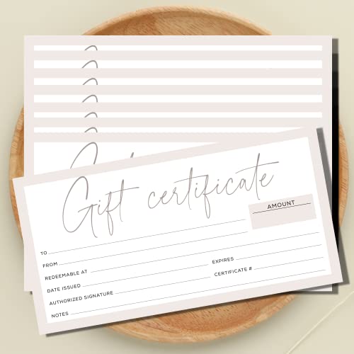 Paper 'n Such Gift Certificates for Business - Set of 25 with Envelopes -Spa, Salon, Restaurants, Custom Client Vouchers for Birthday, Work-Heavyweight Card Stock - Light Pink - Image 2