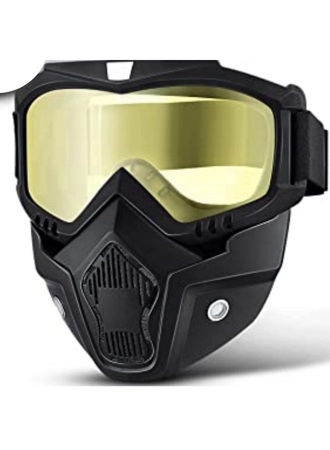 FABSPORTS Unisex Protective Goggles With Detachable Reusable Mask,Anti Uv,Windproof,Soft Foam Padded For Comfort. Used For Motorcycle,Dirt Bike Off Road,Atv Ride,Snowboarding,Cycling Etc (Yellow) - Image 1