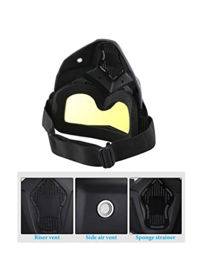 FABSPORTS Unisex Protective Goggles With Detachable Reusable Mask,Anti Uv,Windproof,Soft Foam Padded For Comfort. Used For Motorcycle,Dirt Bike Off Road,Atv Ride,Snowboarding,Cycling Etc (Yellow) - Image 5