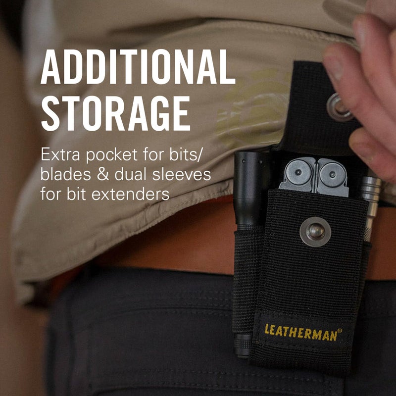 LEATHERMAN LEATHERMAN, Premium Nylon Snap Sheath with Pockets, Fits 4" to 4.5” Multi-Tools, Black, Medium  - Image 4