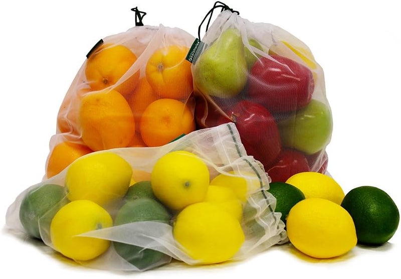 Earthwise Reusable Mesh Produce Bags - Set of 9 Washable Lightweight Strong See-Through Bags for Fruits and Vegetables - Image 5