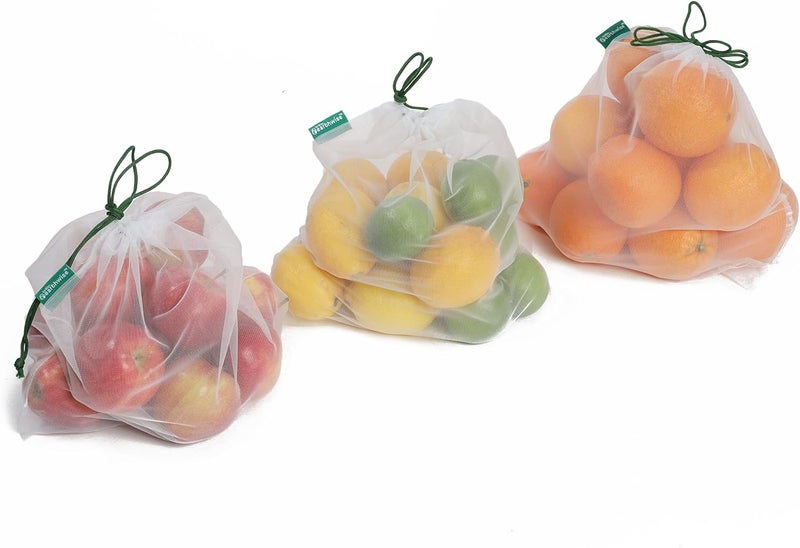 Earthwise Reusable Mesh Produce Bags - Set of 9 Washable Lightweight Strong See-Through Bags for Fruits and Vegetables - Image 3