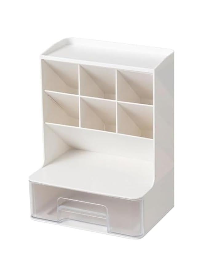 HOOKOR Desk Pen Organiser, Pen Holder Organizer Storage, Pencil Organizer with 7 Compartments and 1 Drawer, Marker Desk Organizer  - Image 5
