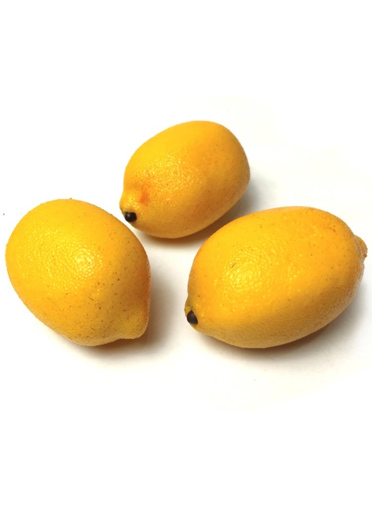 بريميم ليمونة صناعية واحدة – فاكهة زينة واقعية عالية الجودة للمنزل والمطبخ والعرض والحرف اليدوية - Image 3