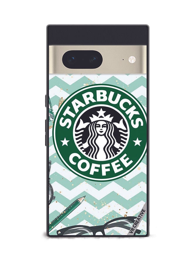 VR CREATIVE Protective Case Cover For Google Pixel 7 Starbucks Coffee Design Multicolour - Image 1