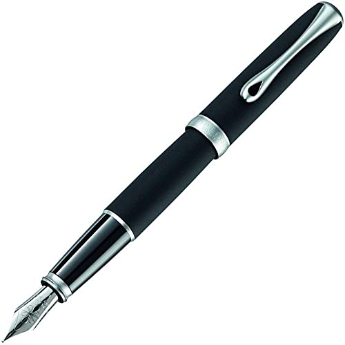 Diplomat Excellence A2 Fountain Pen with Steel Medium Nib - Lapis Black/Matt Chrome - Image 1