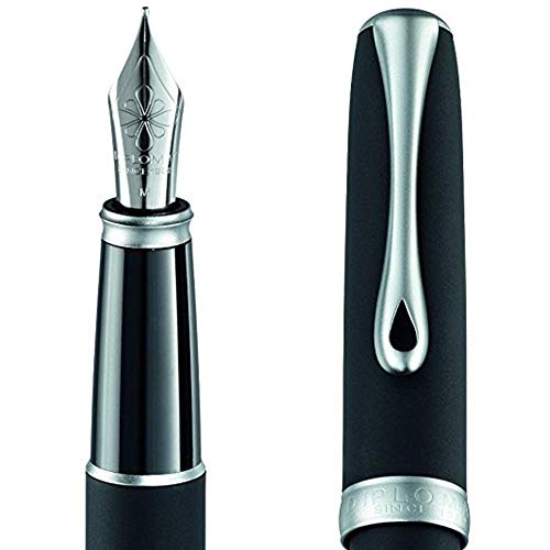 Diplomat Excellence A2 Fountain Pen with Steel Medium Nib - Lapis Black/Matt Chrome - Image 3