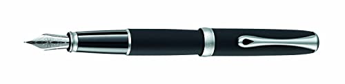 Diplomat Excellence A2 Fountain Pen with Steel Medium Nib - Lapis Black/Matt Chrome - Image 2