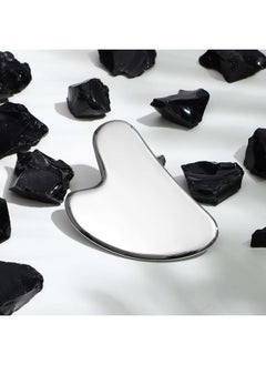 ROSENICE rosenice Gua Sha Facial Tools Stainless Steel Gua Sha for Face Skincare Massage Scraper for Body Metallic Luster  - Image 3