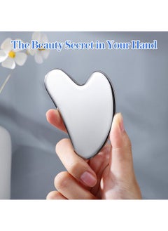 ROSENICE rosenice Gua Sha Facial Tools Stainless Steel Gua Sha for Face Skincare Massage Scraper for Body Metallic Luster  - Image 5