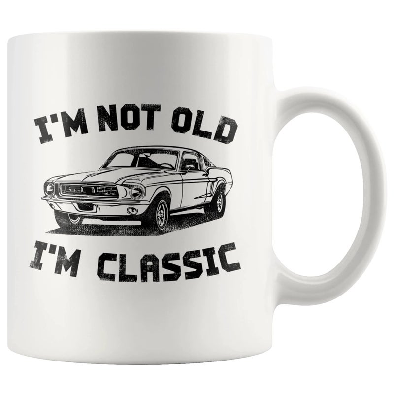 Panvola Im Not Old Im Classic Retirement Gift Mug Retired Senior Dad Father Grandpa Granddad Birthday Gifts For The Car Enthusiast Ceramic Cup White