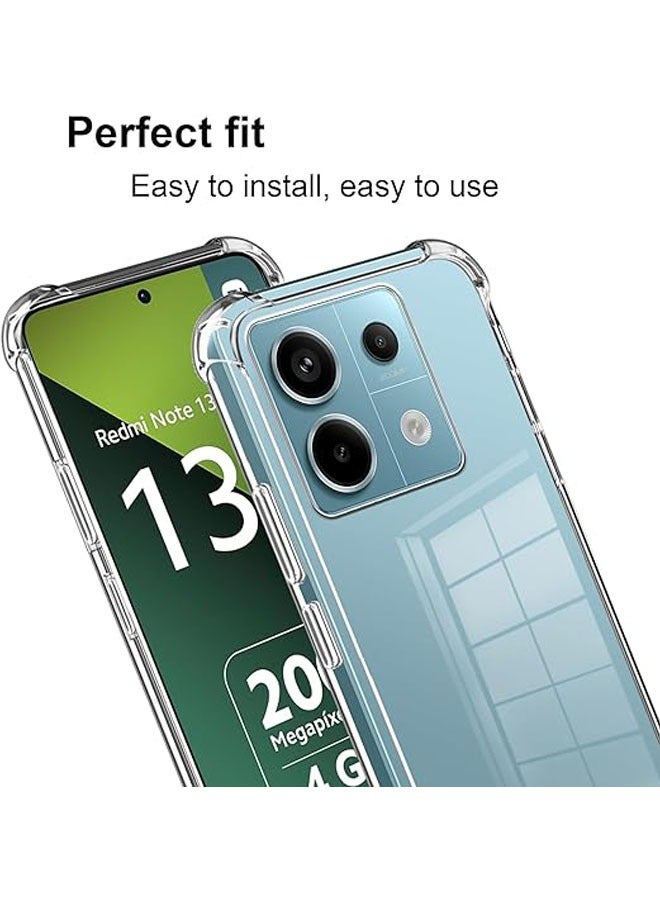 عام Xiaomi Redmi Note 13 Pro 5G Clear Phone Case + 2 حامي شاشة من الزجاج المقوى للهاتف + غطاء واقي من السيليكون الناعم TPU شفاف مقاوم للخدوش والصدمات - Image 3
