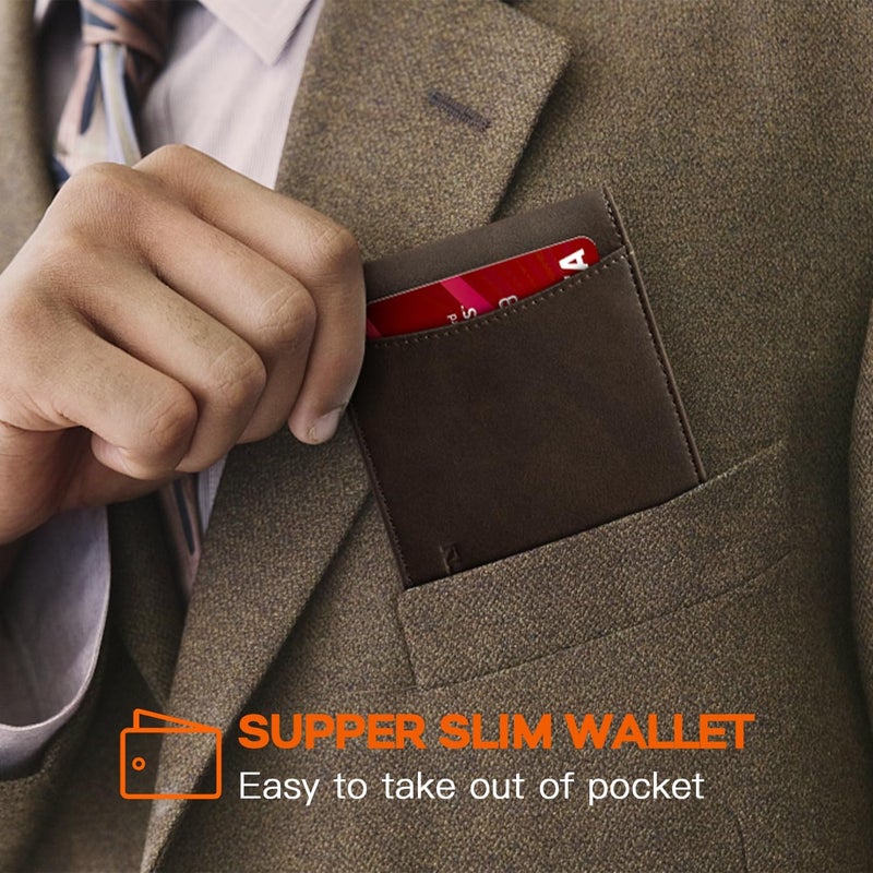 RUNBOX Slim Money Clip Wallets for Men RFID Blocking 11 Card Holder Minimalist Small Leather Bifold Men's Front Pocket Wallet Gift Box - Image 3