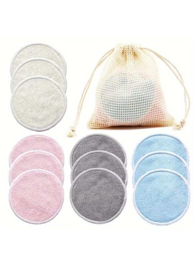 Reusable Bamboo Makeup Remover Pads Washable Round Cloth Nursing Pads Beige 12 Pack - Image 1