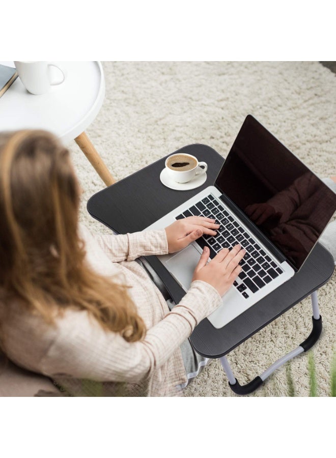 bunca Foldable Laptop Table for Bed and Sofa - Multi-Purpose, Cup Slot, Tablet and Cell Phone Holder - Study and Serving Desk - Lightweight and Easy to Store, black from bunca - Image 4