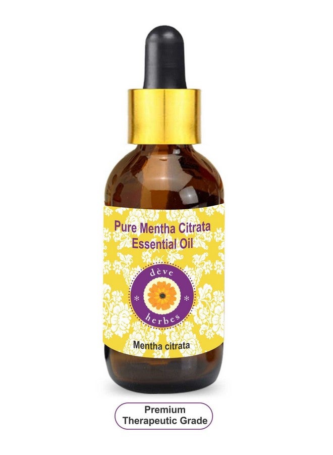 Deve Herbes Mentha Citrata Essential Oil (Mentha citrata) with Glass Dropper Pure | Non-Sticky | Non-greasy | Lightweight | Men & Women | All Skin Types | Steam Distilled 100ml