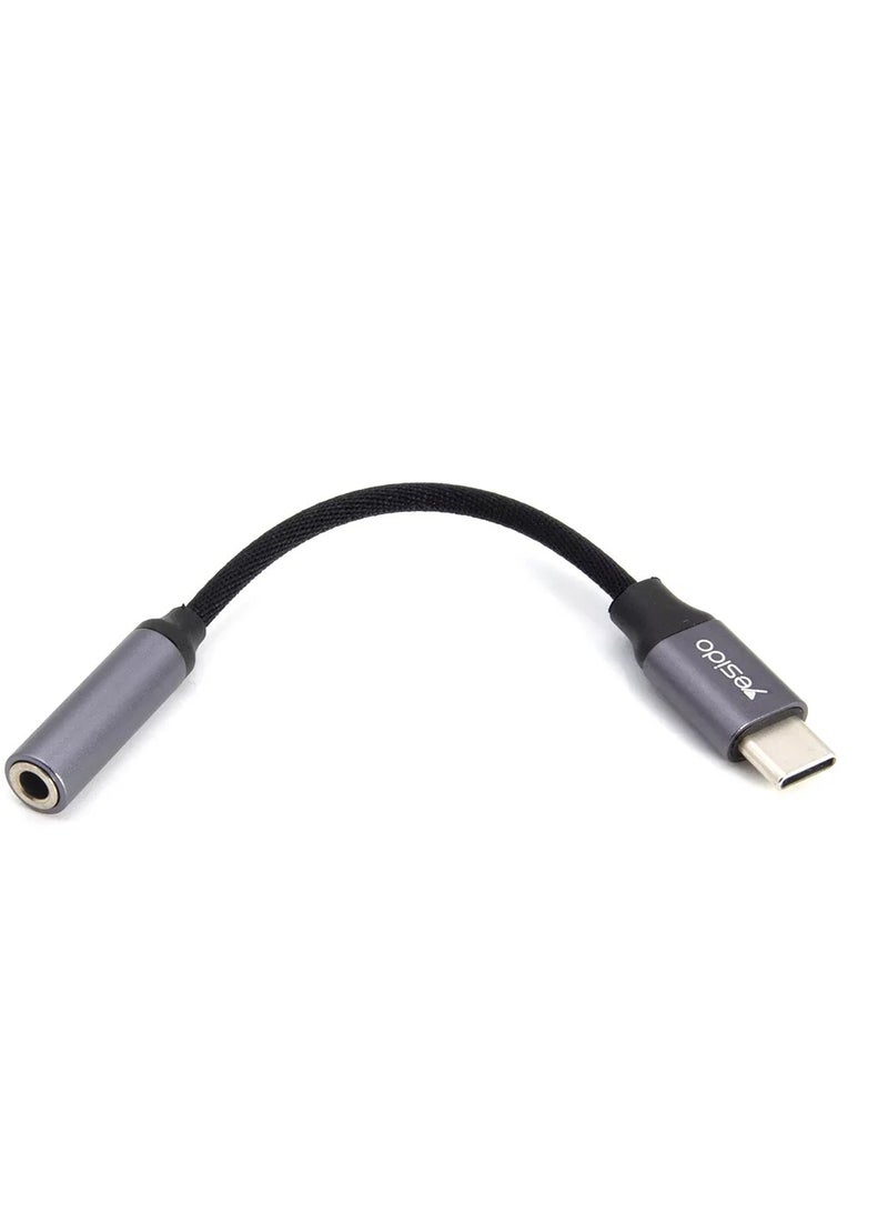 Yesido YAU19 Type-C to 3.5mm Audio Adapter Cable  Grey - Image 3