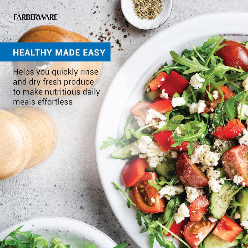 Farberware Professional Pump Small Salad Spinner with Bowl featuring Non Slip Grip, Small 3.16 Quart, Colander and Built in draining System for Fresh, Crisp, Clean Salad and Produce, Green - Image 5