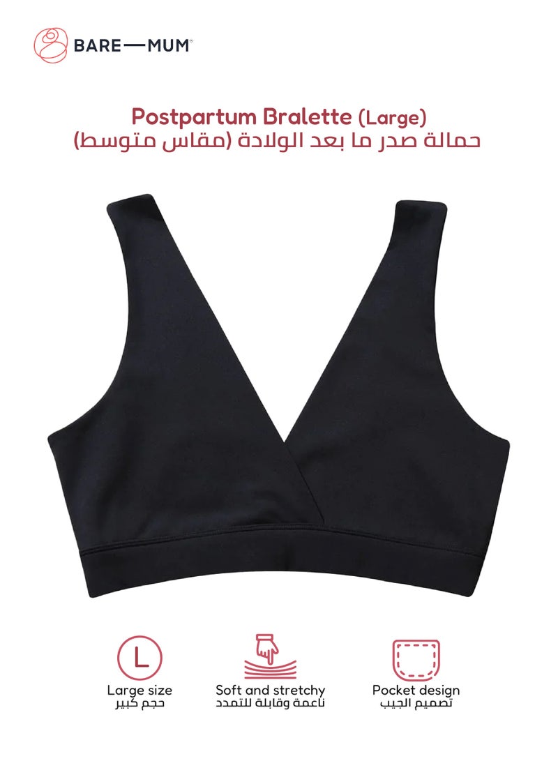 BARE-MUM Postpartum Bralette | Reversible Design | Soft & Stretchy | Holds Warm & Cool Inserts | Comfortable & Supportive | Ideal for Breastfeeding & Sore Breasts | Machine Washable - Large Size - Image 1